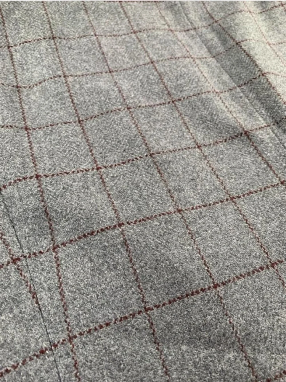 Jack Victor Wool and Cashmere Grey and Burgundy Windowpane Men's Blazer Size 42L
